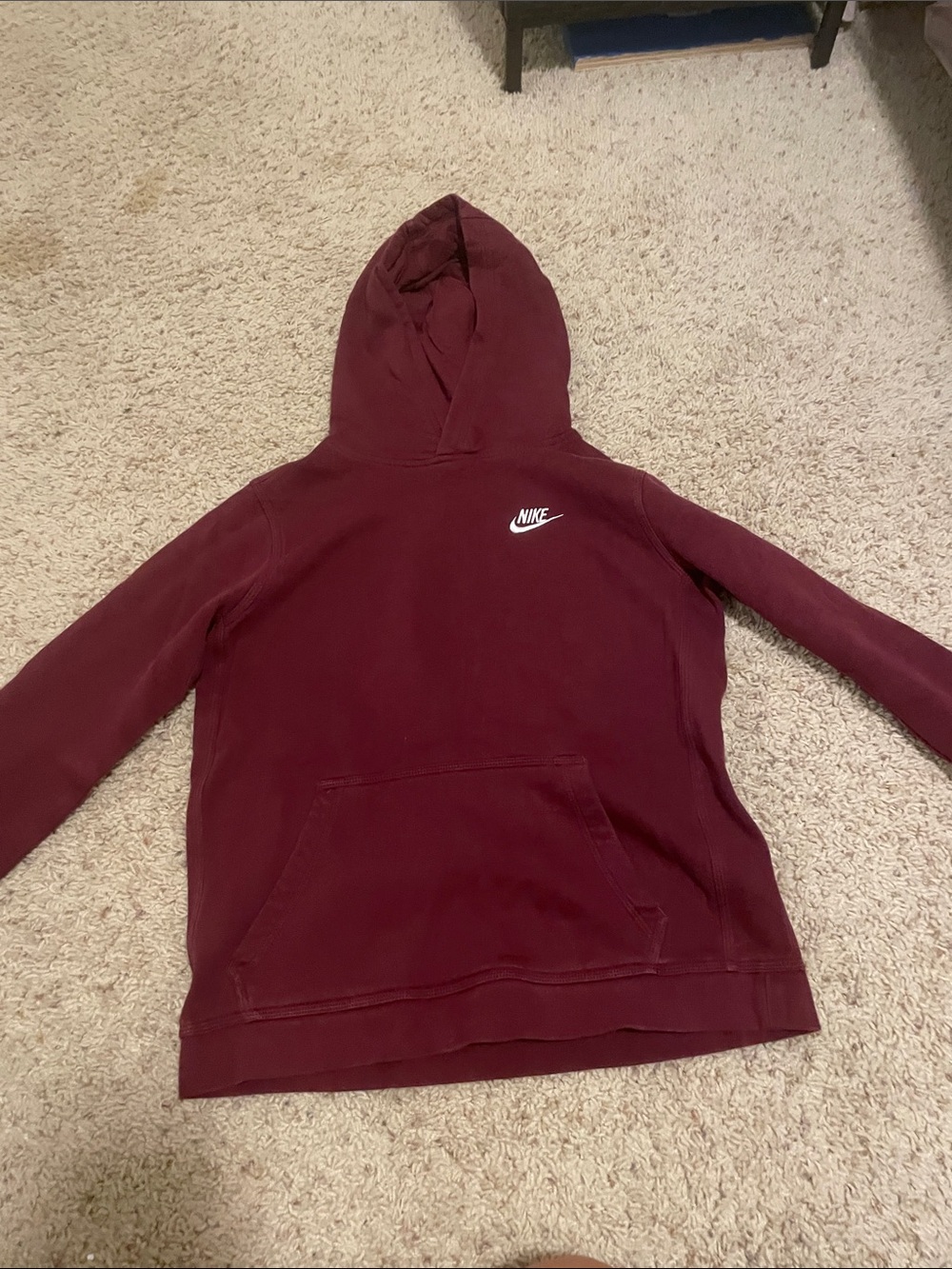 Nike Maroon Hoodie with Classic Swoosh